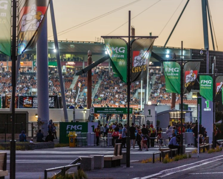 Gate 1 Exterior March 2018 FMG Stadium Waikato 1 v2