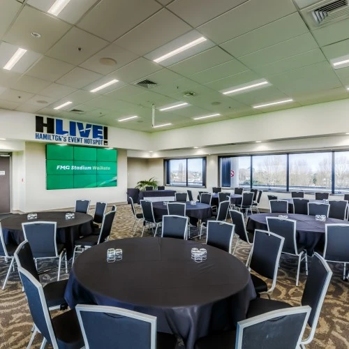HLive Lounge Setup FMG Stadium Waikato Banquet Style
